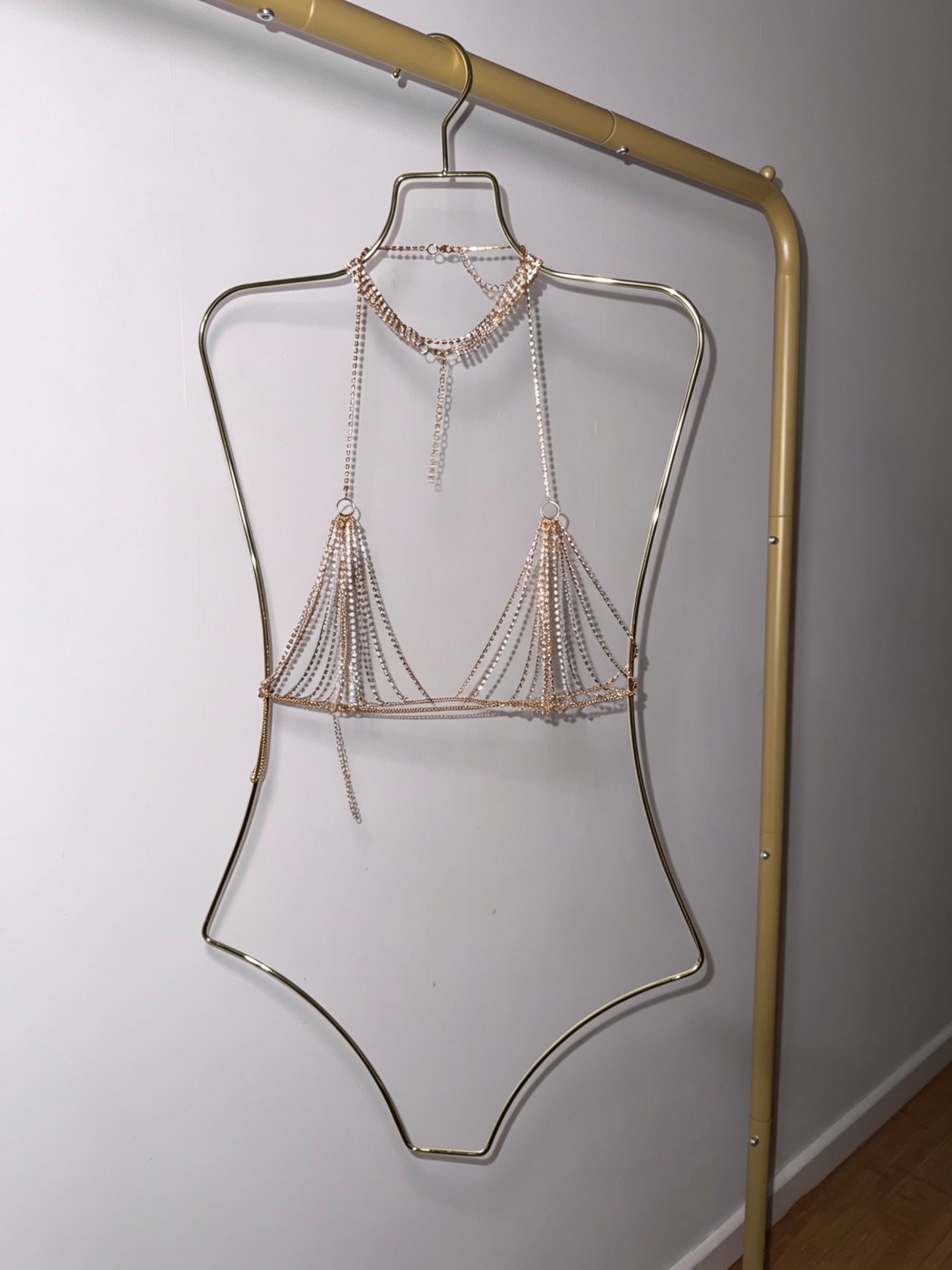 Chain diamanté gold bralet